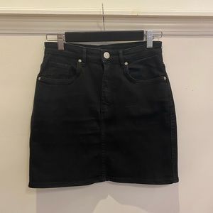 Black Denim Skirt